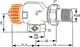 Thermostat-Ventilunterteil mit axialer Form, ausgestattet mit einem orangefarbenen Verstellrad und Anschlussgewinde, hergestellt von IMI Hydronic Engineering.